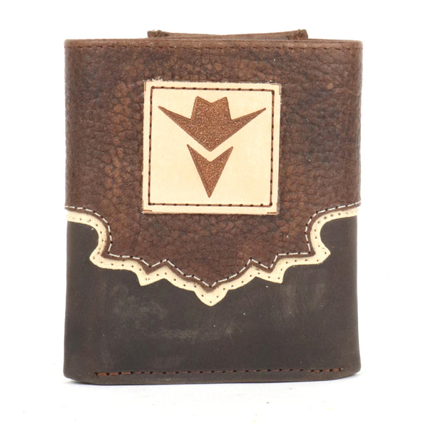 OUT203 - OUTLAW Tri Fold Leather Wallet with Outlaw Logo
