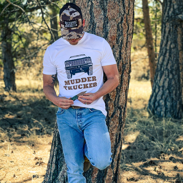 OUT60006 - Outlaw MUDDER TRUCKER White T Shirt