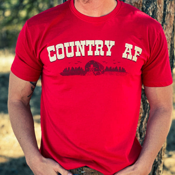 OUT60007 - Outlaw COUNTRY AF Red T Shirt