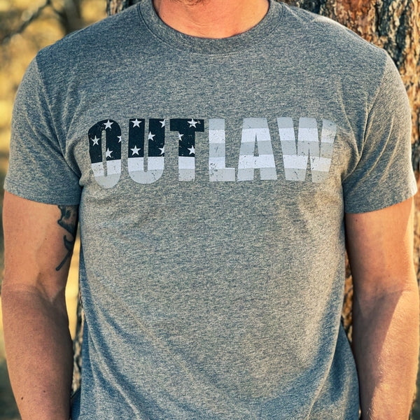 OUT60001 - OUTLAW Americana Graphite Heather T Shirt