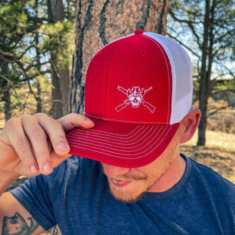 OUT5002 - Red/White Embroidered Cap