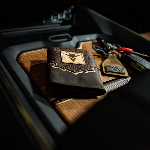 OUT203 - OUTLAW Tri Fold Leather Wallet with Outlaw Logo