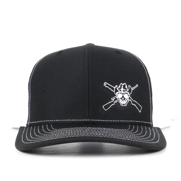 OUT5004 - Black/White Embroidered Cap