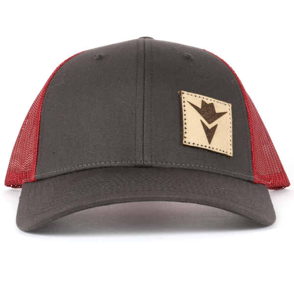 OUT5019 - Coffee/Claret OUTLAW Minimalist Logo Leather Patch