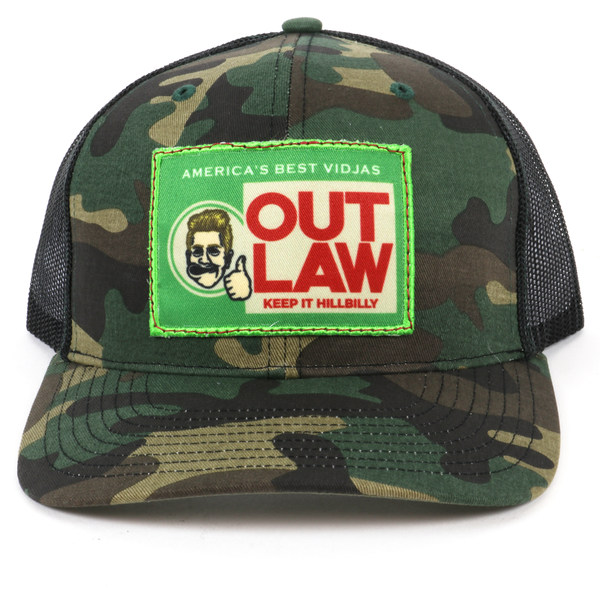 OUT5031 - Army Camo/Black Outlaw Keep it Hillbilly Cap