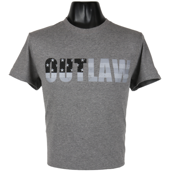 OUT60001 - OUTLAW Americana Graphite Heather T Shirt