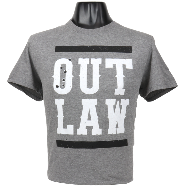 OUT60005 - Outlaw Bullet Holes Graphite Heather T Shirt