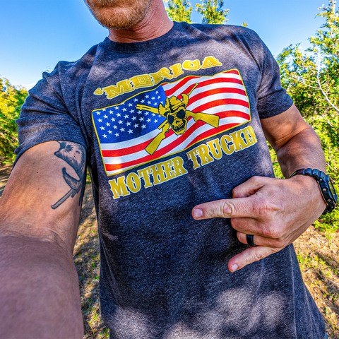 OUT60014 - Outlaw 'MERICA Charcoal Heather T Shirt