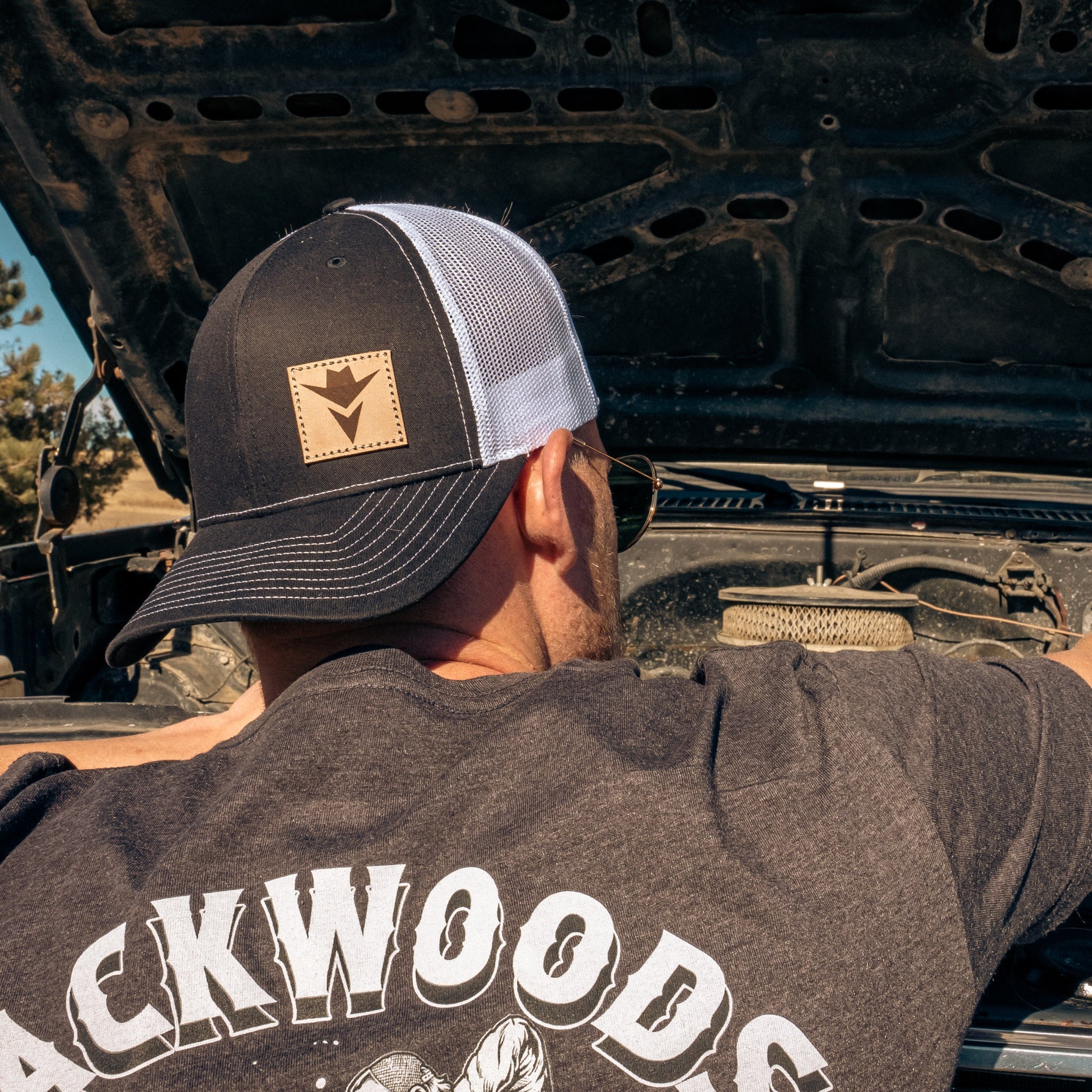 OUT5032 - Black/White OUTLAW Minimalist Logo Leather Patch
