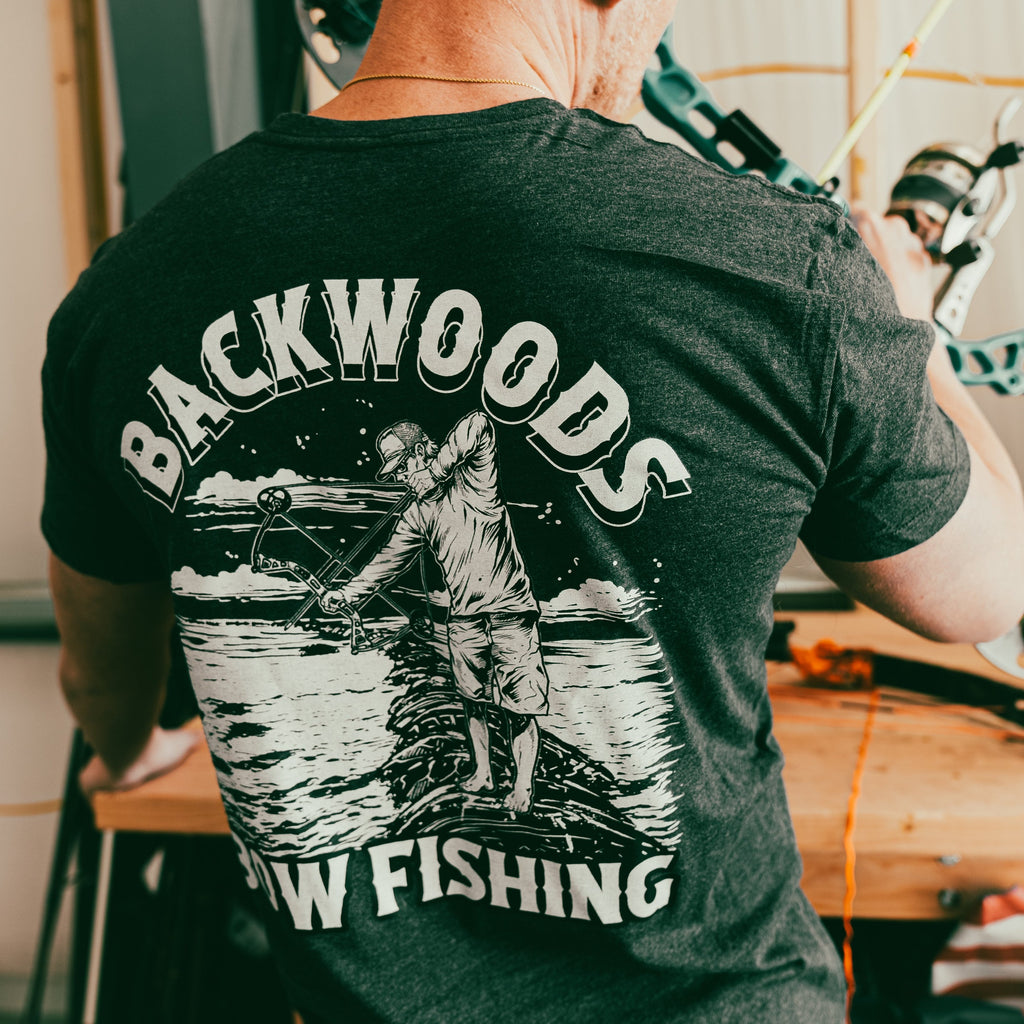 OUT60015 - Outlaw Backwoods Bowfishing Charcoal Heather T Shirt Medium